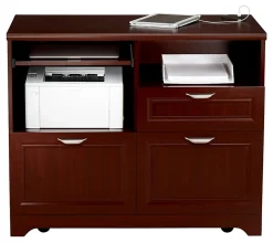 Realspace® Magellan 30”H x 36-5/16”W x 21”D Tech Station Printer Stand 2.0, Classic Cherry