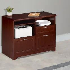 Realspace® Magellan 30”H x 36-5/16”W x 21”D Tech Station Printer Stand 2.0, Classic Cherry