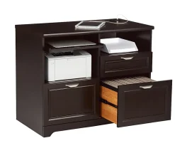 Realspace® Magellan 30”H x 36-5/16”W x 21-1/8”D Tech Station Printer Stand 2.0, Espresso