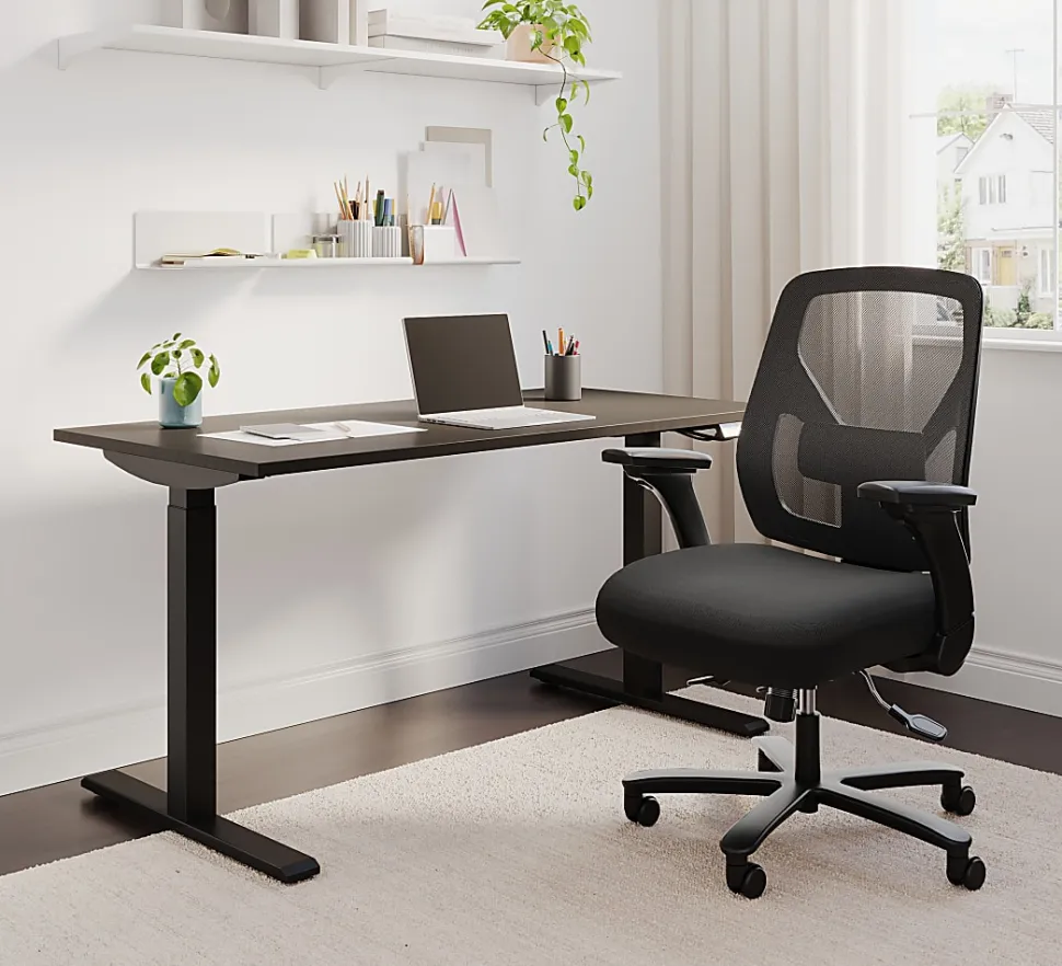 Realspace® Magellan Performance Electric 60"W Height-Adjustable Standing Desk, Espresso, BIFMA Compliant