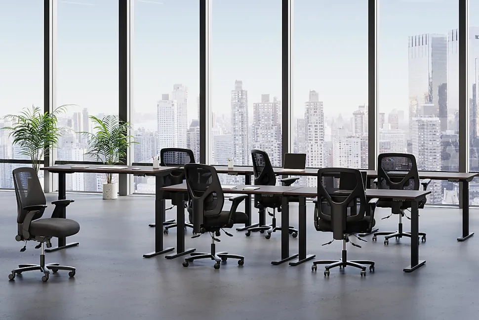 Realspace® Magellan Performance Electric 60"W Height-Adjustable Standing Desk, Espresso, BIFMA Compliant