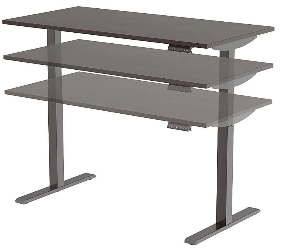 Realspace® Magellan Performance Electric 60"W Height-Adjustable Standing Desk, Espresso, BIFMA Compliant