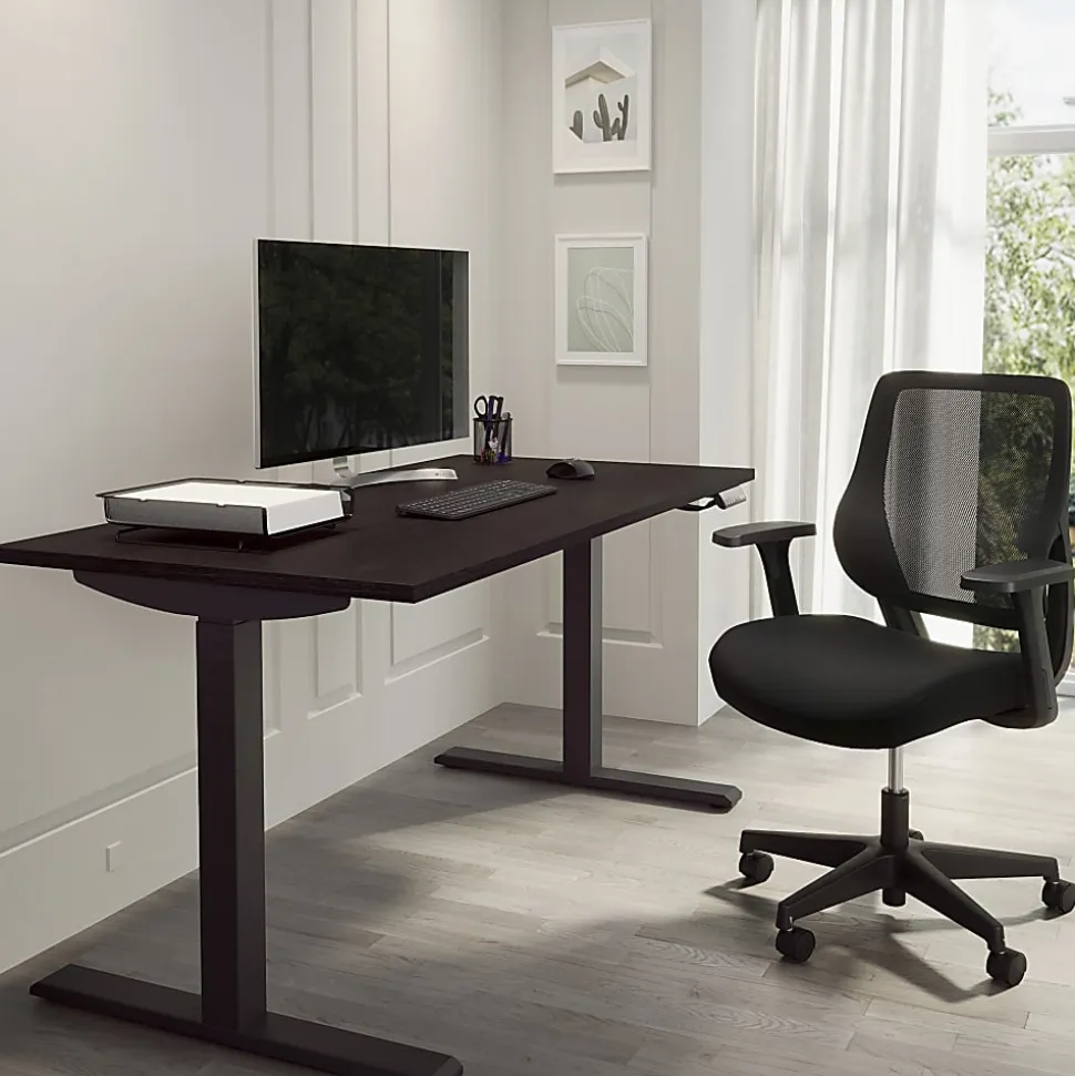 Realspace® Magellan Performance Electric 60"W Height-Adjustable Standing Desk, Espresso, BIFMA Compliant
