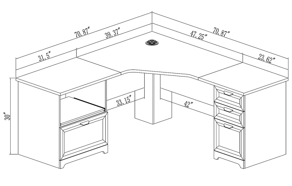 Realspace® Magellan Performance 71"W L-Shaped Corner Desk, Cherry