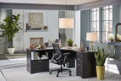 Realspace® Magellan Performance 71"W L-Shaped Corner Desk, Espresso