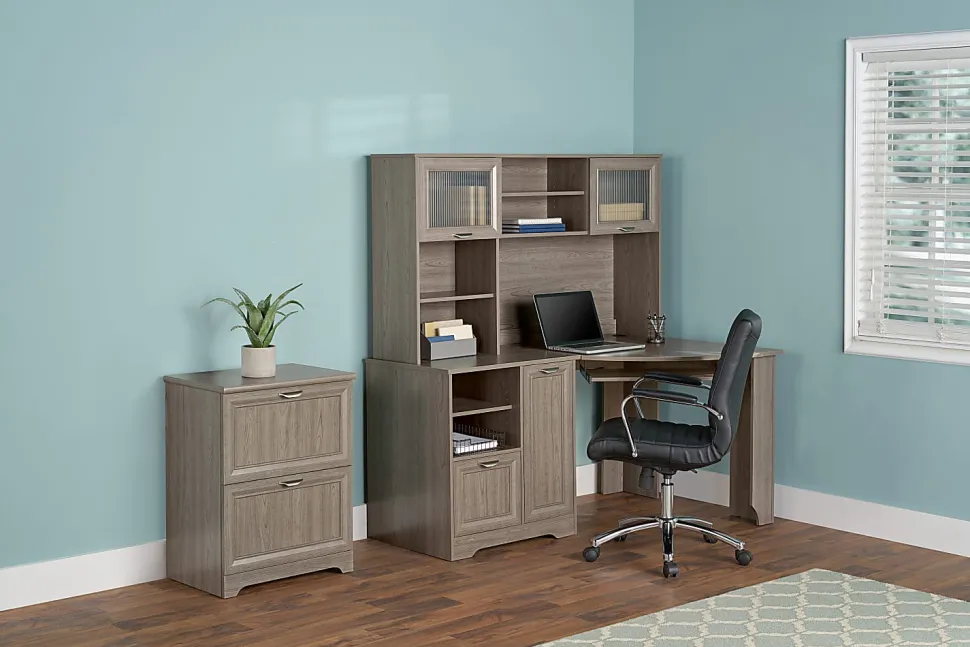 Realspace® Magellan 60"W Corner Computer Desk, Gray