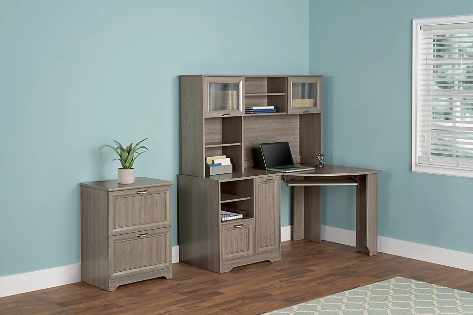 Realspace® Magellan 60"W Corner Computer Desk, Gray