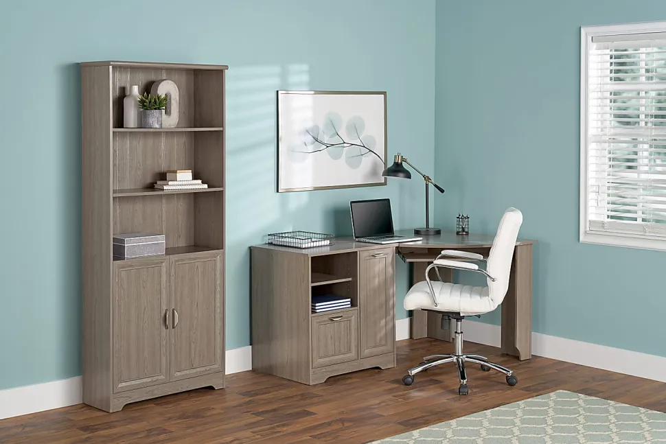 Realspace® Magellan 60"W Corner Computer Desk, Gray