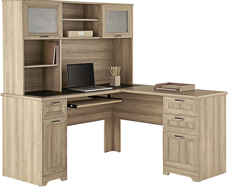 Realspace® Magellan 59"W L-Shape Corner Computer Desk, Blonde Ash