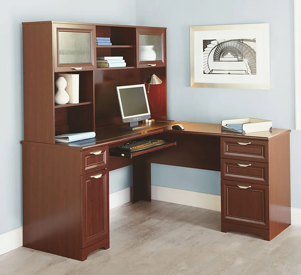 Realspace® Magellan 59"W L-Shape Corner Computer Desk, Classic Cherry