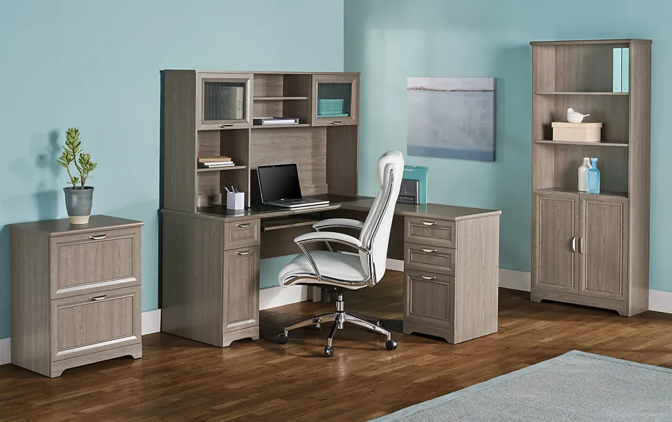 Realspace® Magellan 59"W L-Shape Corner Computer Desk, Gray