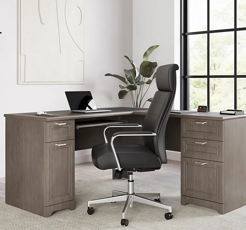 Realspace® Magellan 59"W L-Shape Corner Computer Desk, Gray