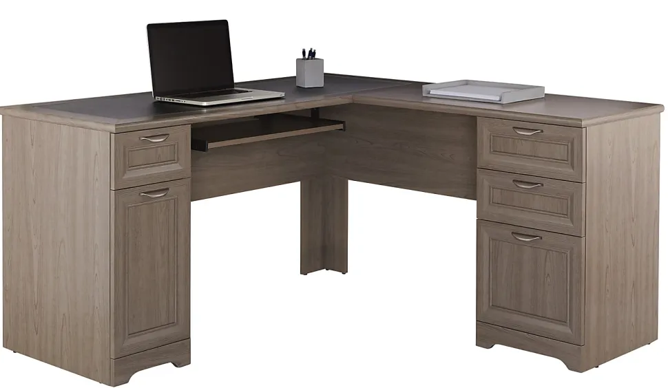 Realspace® Magellan 59"W L-Shape Corner Computer Desk, Gray