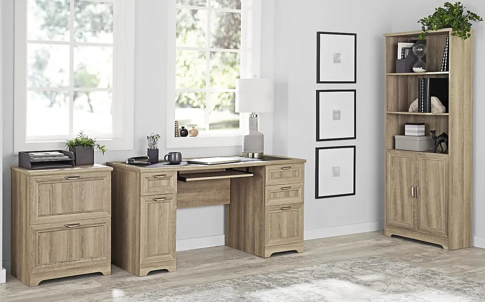 Realspace® Magellan 59"W Manager's Computer Desk, Blonde Ash