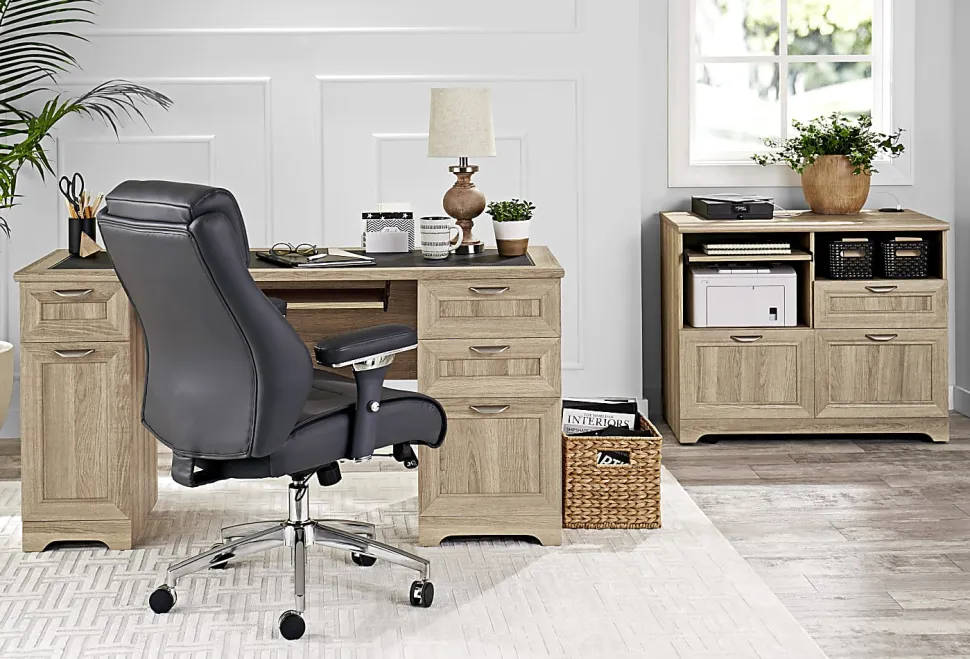 Realspace® Magellan 59"W Manager's Computer Desk, Blonde Ash