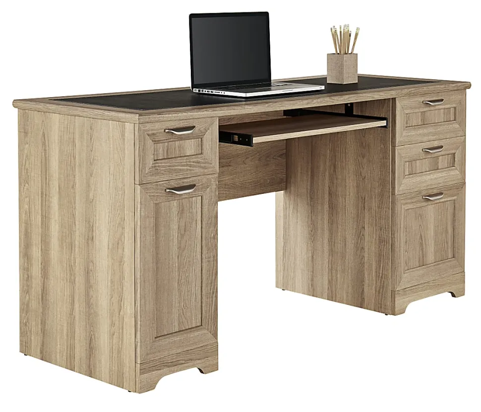 Realspace® Magellan 59"W Manager's Computer Desk, Blonde Ash