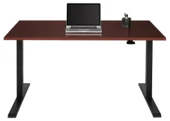 Realspace® Magellan 60"W Pneumatic Height-Adjustable Standing Desk, Cherry