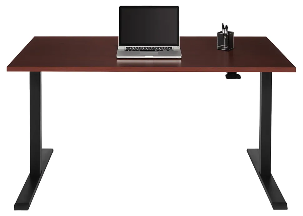 Realspace® Magellan 60"W Pneumatic Height-Adjustable Standing Desk, Cherry