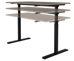 Realspace® Magellan 60"W Pneumatic Height-Adjustable Standing Desk, Gray