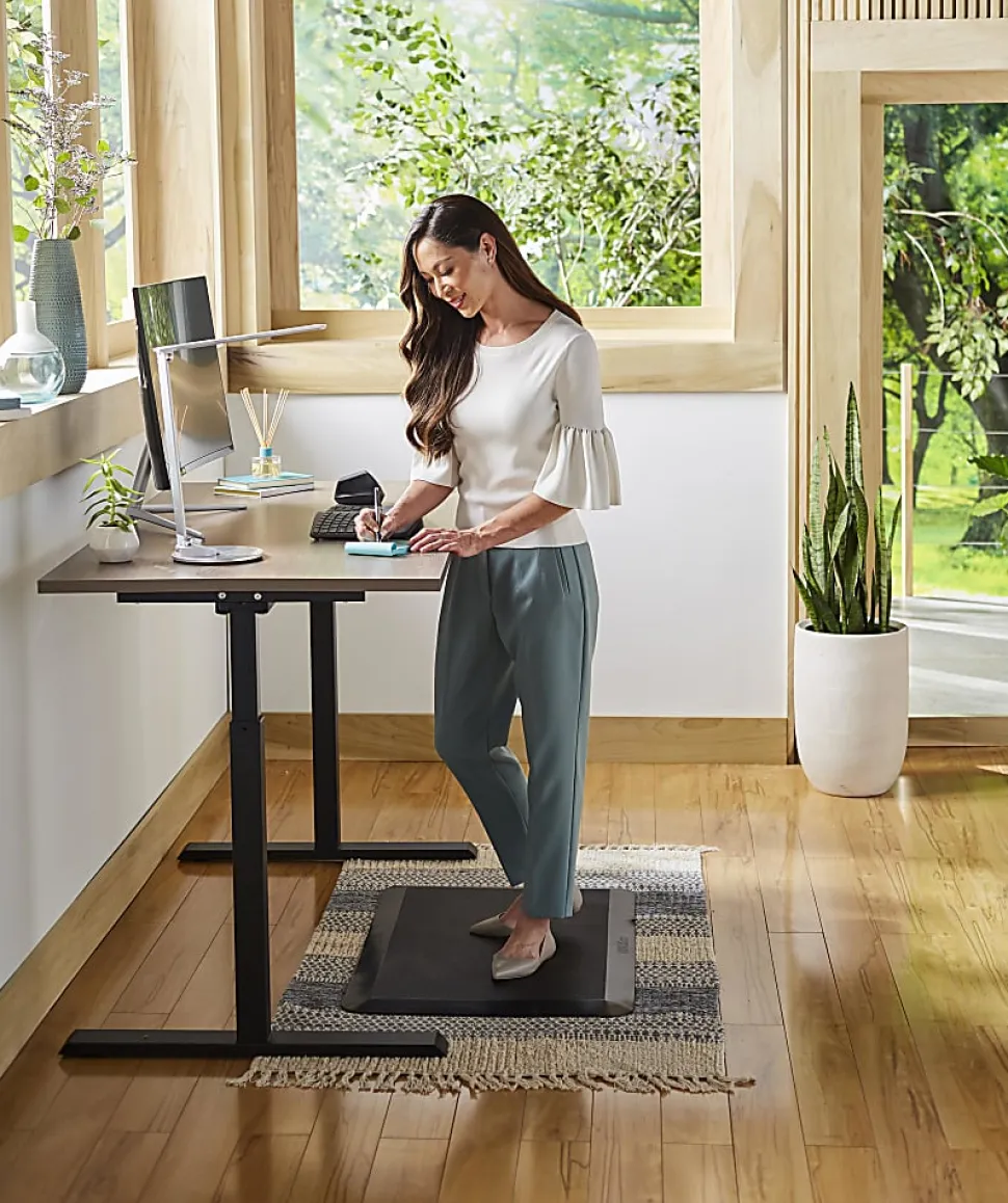 Realspace® Magellan 60"W Pneumatic Height-Adjustable Standing Desk, Gray