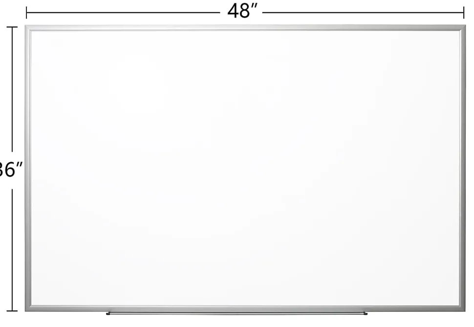 Realspace™ Magnetic Dry-Erase Whiteboard, 36" x 48", Aluminum Frame With Silver Finish