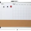 Realspace™ Magnetic Dry-Erase Whiteboard/Cork Calendar Board, 18" x 24", Silver Aluminum Frame