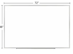 Realspace™ Magnetic Dry-Erase Whiteboard, 48'' x 72" , Aluminum Frame With Silver Finish