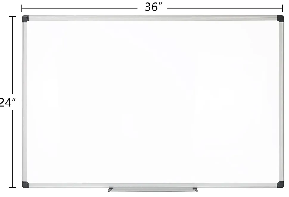 Realspace™ Magnetic Dry-Erase Whiteboard, 24" x 36", Aluminum Frame With Silver Finish