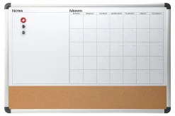 Realspace™ Magnetic Dry-Erase Whiteboard/Cork Calendar Board, 24