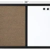 Realspace™ Magnetic Dry-Erase Whiteboard/Cork Bulletin Board, 24'' x 36", Black Frame