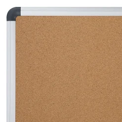 Realspace™ Magnetic Dry-Erase Whiteboard/Cork Bulletin Board, 24" x 36", Silver Aluminum Frame