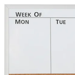 Realspace™ Magnetic Dry-Erase Whiteboard/Cork Weekly Calendar Board, 7 1/2