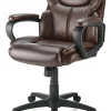 Realspace® Mayhart Vinyl Mid-Back Office Chair, Brown/Black, BIFMA Compliant