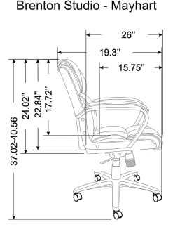 Realspace® Mayhart Vinyl Mid-Back Office Chair, Brown/Black, BIFMA Compliant