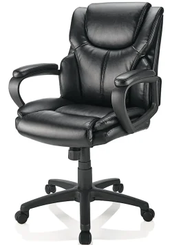 Realspace® Mayhart Vinyl Mid-Back Task Office Chair, Black, BIFMA Compliant