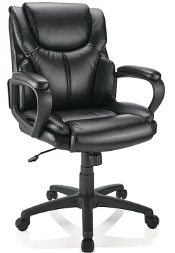 Realspace® Mayhart Vinyl Mid-Back Task Office Chair, Black, BIFMA Compliant