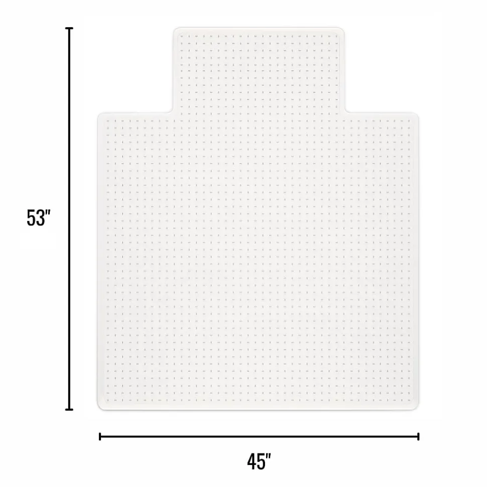 Realspace™ Medium Pile Chair Mat, Wide Lip, Ramped Edge, 45" x 53", Clear
