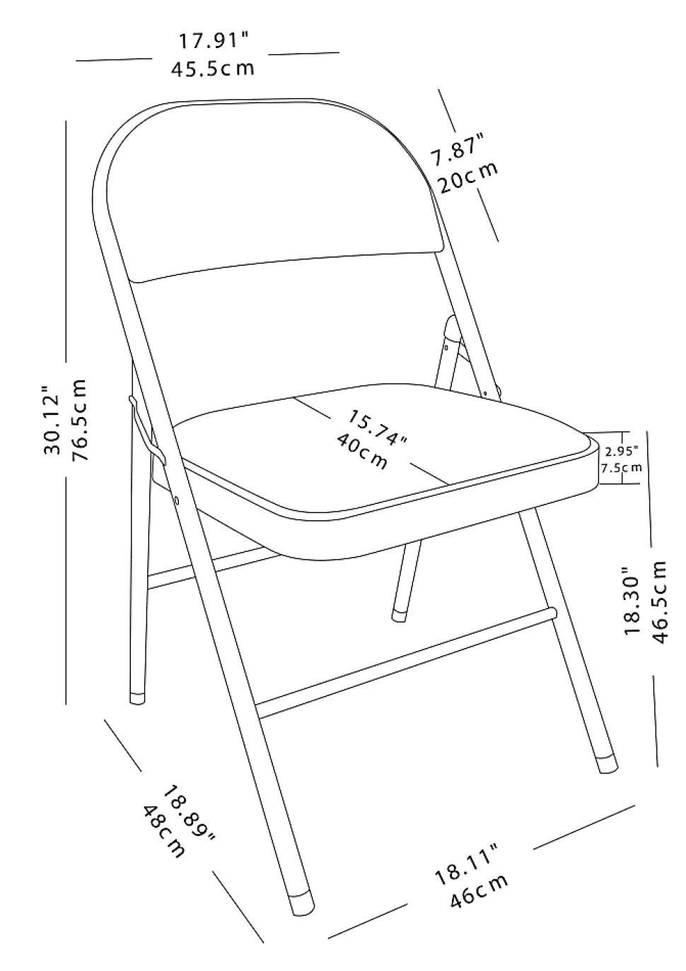 Realspace® Metal Folding Chair, Black
