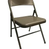 Realspace® Metal Folding Chairs, Tan, Set Of 4 Chairs