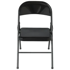 Realspace® Metal Folding Chairs, Black, Set Of 4 Chairs