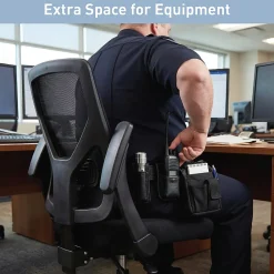 Realspace® MFTC 400 Big & Tall Ergonomic Mesh/Fabric High-Back Chair with Flip-Up Armrests, Black/Black, BIFMA Compliant
