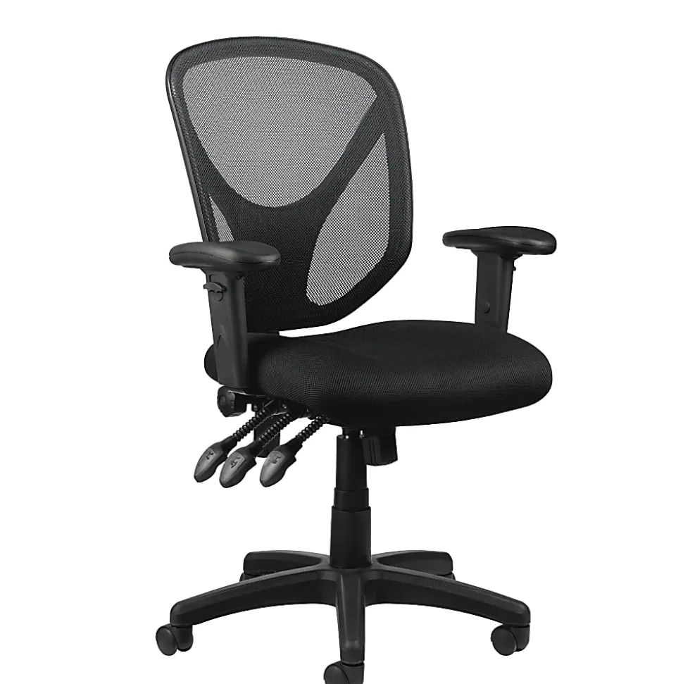 Realspace® MFTC 200 Ergonomic Mesh Mid-Back Task Office Chair, Black, BIFMA Compliant