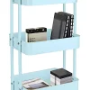 Realspace® Mobile 3-Tier Storage Cart, 35-5/8"H x 17-15/16"W x 14-5/16"D, Light Blue