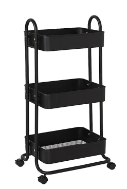 Realspace® Mobile 3-Tier Storage Cart, 35-5/8