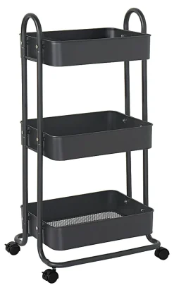 Realspace® Mobile 3-Tier Storage Cart, 35-5/8