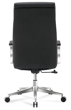 Realspace® Modern Comfort Modee Vegan Leather High-Back Executive Office Chair, Black/Chrome, BIFMA Compliant