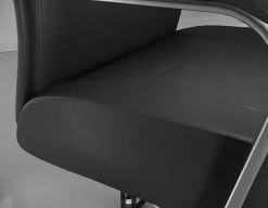 Realspace® Modern Comfort Modee Vegan Leather High-Back Executive Office Chair, Black/Chrome, BIFMA Compliant
