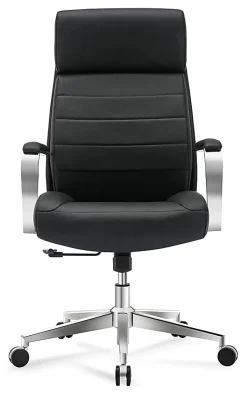Realspace® Modern Comfort Modee Vegan Leather High-Back Executive Office Chair, Black/Chrome, BIFMA Compliant