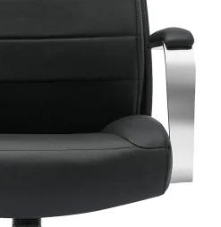 Realspace® Modern Comfort Modee Vegan Leather High-Back Executive Office Chair, Black/Chrome, BIFMA Compliant