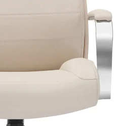 Realspace® Modern Comfort Modee Vegan Leather High-Back Executive Office Chair, Sand/Chrome, BIFMA Compliant
